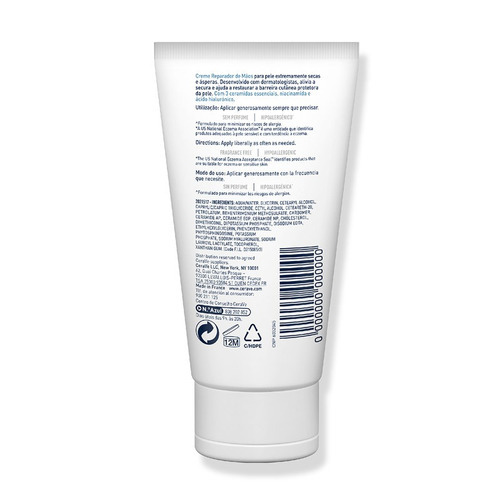Imagen 4 de 8 de Crema De Manos Cerave 50 Ml Para Manos Secas Y Agrietadas Fragancia Neutro Tipo de envase Pote
