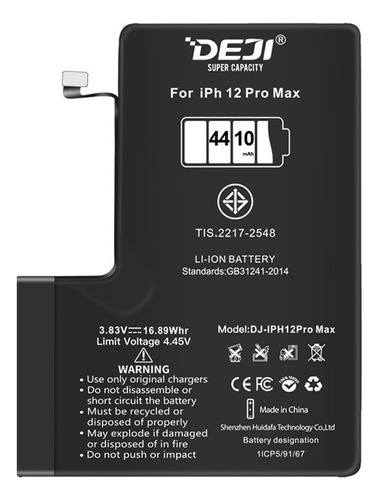 Bateria Compatible Con iPhone 12 Pro Max Marca Deji Max