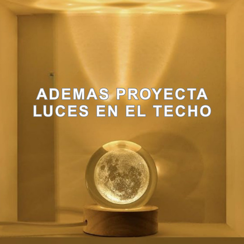 Esfera 3d Lampara De Cristal Led Luz De Noche Regalo Adorno Cristal Luna Mágica
