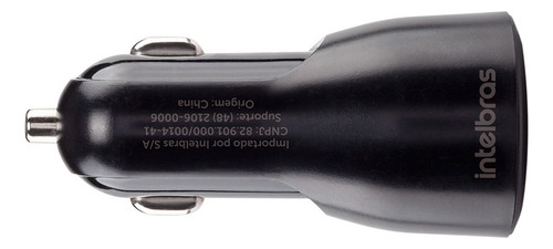 Carregador Universal Veicular Ecv 2 Fast Usb 2 Intelbras Preto