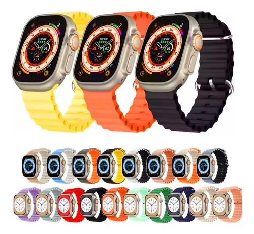 Correa Pulso Manilla Ocean Para Apple Watch 42 44 45mm Ultra