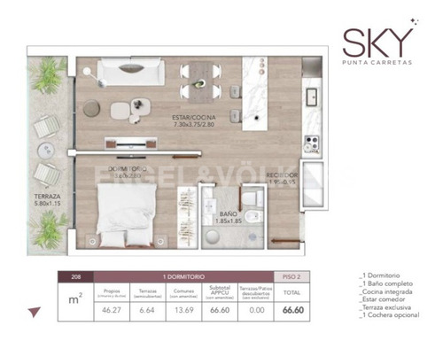 Imagen 11 de 12 de Venta Aptos 1 Dorm.punta Carretas Lugar Inigualable