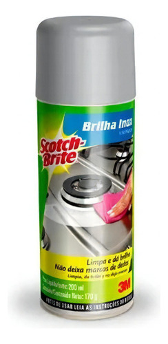 Limpador Spray Brilha Inox Scotch-brite 170g 3m