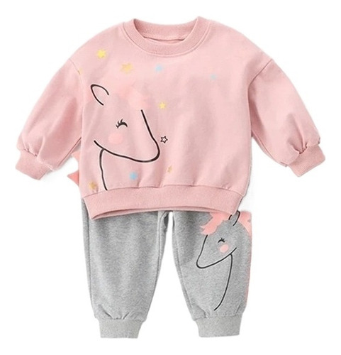 Conjunto Ropa Bebé Niña Unicornio Abrigado For Frío