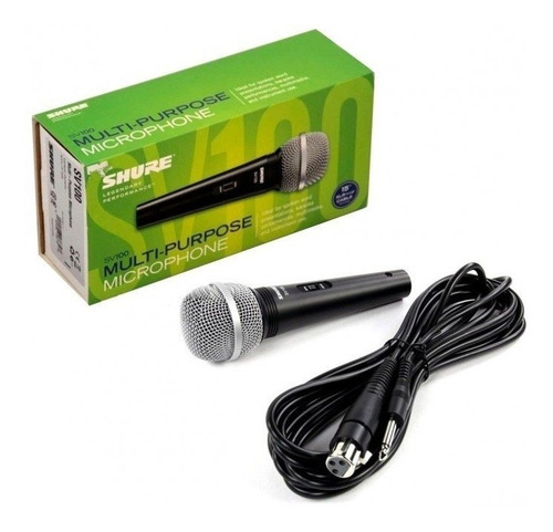 Imagen 2 de 8 de Micrófono Dinámico Vocal Shure Sv100 C/cable Xlr/plug