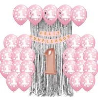 Comprar Kit De Globos Tematicos Cumple Mi Primer Añito Rosa
