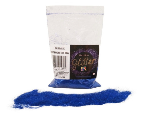 Glitter Gibre Givre Purpurina Brillantina X 100g Color Azul Eléctrico