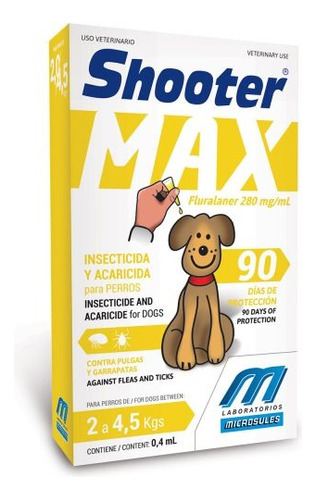 Pipeta Antipulgas Shooter Max Perro 2 A 4,5kg