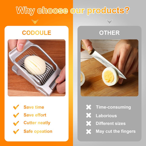 Corta Huevos Y Frutas Suaves, Multipropósito, Acero Inoxidab