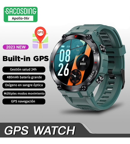 Relojes Inteligente 5atm Gps Hombres Impermeable Smart Watch