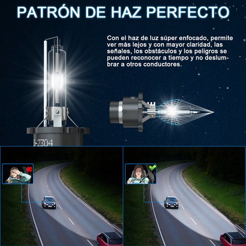 1 Par Kit De Faros De Xenón Hid D2s Blanco 6000k 70w