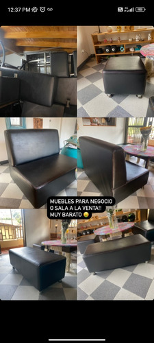 Muebles En Perfecto Estado Economicos En Cuerina Negra 