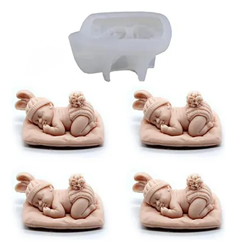 Molde De Bebé Durmiendo En Silicona Para Velas Y Resina - Su