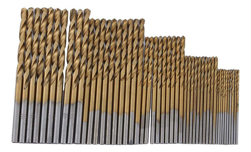 Juego De 50 Brocas Helicoidales Con Vástago Hss Recubierto D