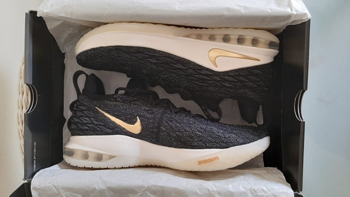 Nike Lebron Xv Low - Black / Metallic Gold Size 44