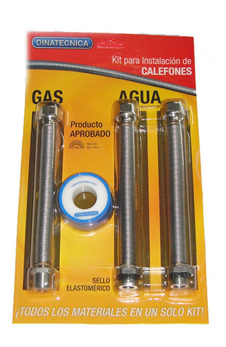 Conexion Gas Aprobada Dinatecnica Ext Kit 3 Flex Calefon