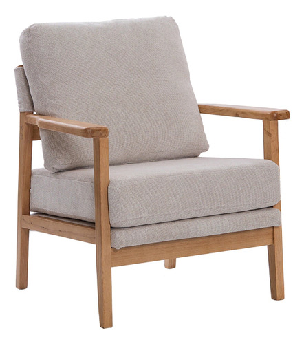 Sillón Haru Tela Chenille Importado Beige Chenille