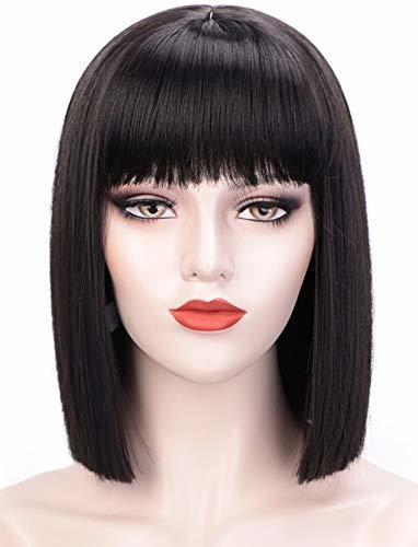 Pelucas - Peluca - Juziviee Black Wigs For Women, 12'' Short