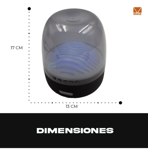 Bocina Bluetooth Luz Led Radio Fm Recargable Usb Portatil