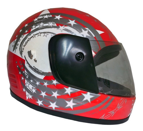 Casco Cerrado Para Niño Y Niña Moto Motocicleta 4 Colores Color Rojo Tamaño del casco XS (52-54CM)