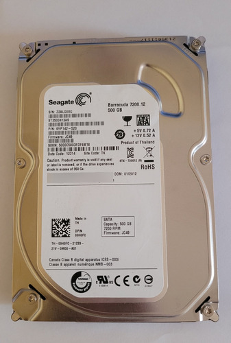 Disco Duro Interno Seagate Barracuda 7200.12 500gb