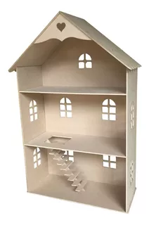 Casa De Muñecas Barbie 1m De Alto - Fibrofacil Con Escalera