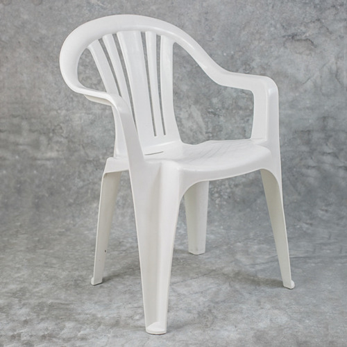 Imagen 3 de 9 de Silla Pvc Apilable Monobloque Blanca Patio Jardin Exterior