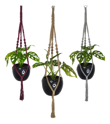 Macramê Suporte Planta Floreira Decoração Vaso | Mda | Mod 3