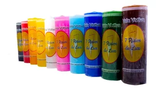 Kit 12 Velas Votivas 7 Dias Coloridas - 260 Gr Cada