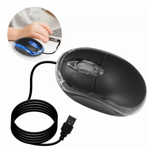 Mouse Usb Optico Luz Laptop Pc Economico 