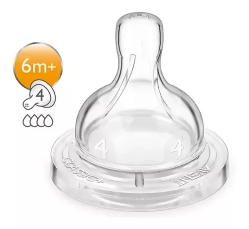 Philips AVENT SCF634/27 - Tetinas de flujo rápido (2 unidades, a partir de  6 meses) : : Bebé