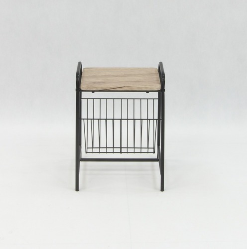 Mesa Lateral Begônia Con 2 Estantes Y Revistero Madera Color Marrón