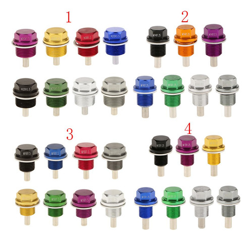 2 X1.25 Tapón De Drenaje Anodizado Cárter De Aceite Plata