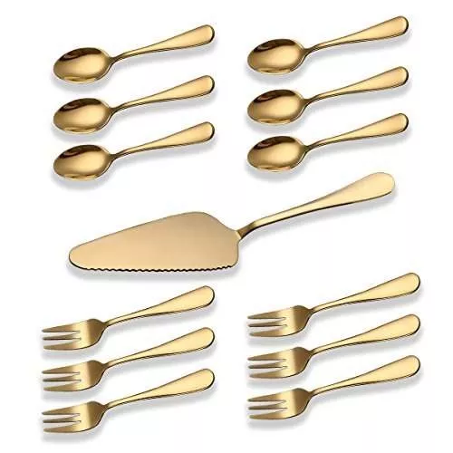 13 piezas juego de cucharas de cocina de titanio chapado en oro con soporte para utensilios Berglander Juego de utensilios de cocina de acero inoxidable dorado apto para lavavajillas