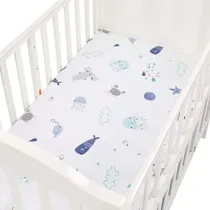 Comprar Juego De Sábanas Náuticas Para Cuna De Algodón 120x60 Cm