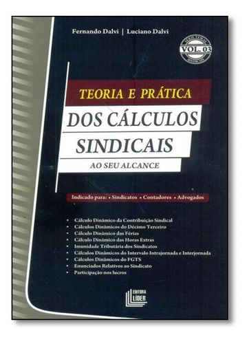 Teoria E Prática Dos Cálculos Sindicais Ao Seu Alcance, De Fernando Dalvi. Editora Lider - Zeus, Capa Mole Em Português