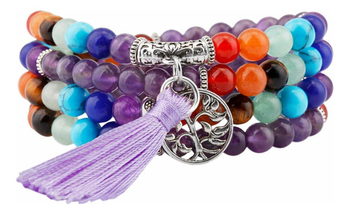 Tumbeelluwa Pulsera De Cuentas Multicapa Yoga Meditación Mal