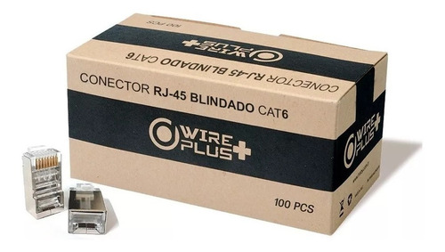 Conector Rj45 Cat6 Blindado 100 Unidades Cat 6 Wireplus