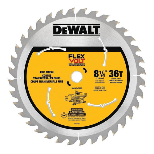 Hoja De Sierra Circular 8-1/4  Dewalt Dwafv3836