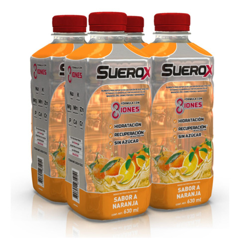 Pack Suerox Bebida Isotónica Naranja 4x630 Ml