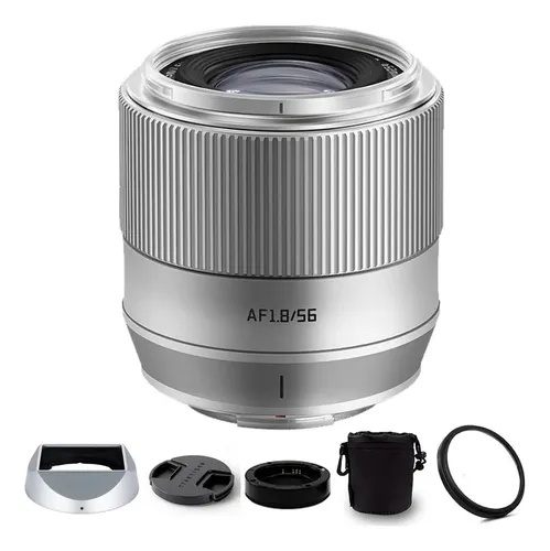 F/1.8 56Mm Af Lente TTARTISAN Eマウント　シルバー f/1.8 56mm AF TTartisan Para Aps-C F/1.8 56Mm Mount E Sony レンズ(単焦点)
