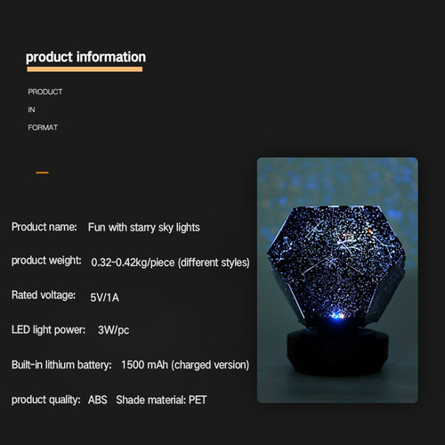 Colorido Estrellado Proyector Led Magia Noche Lámpara