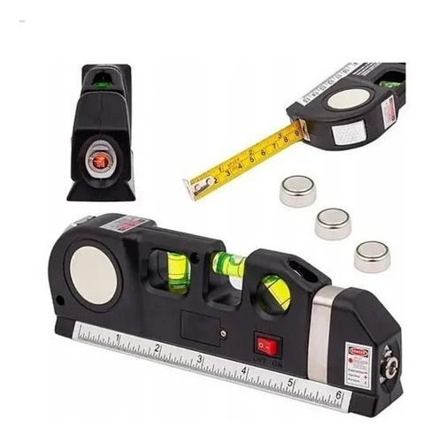 Nível A Laser 3 Linhas E Trena Régua Nivelador Pedreiro