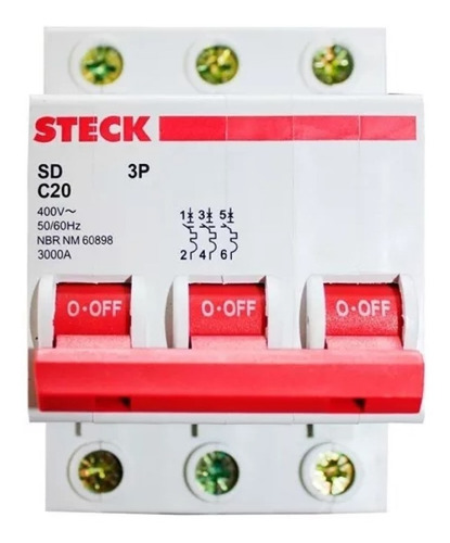 Interruptor Automático Trifásico 3x20a Curva C 230v 10ka