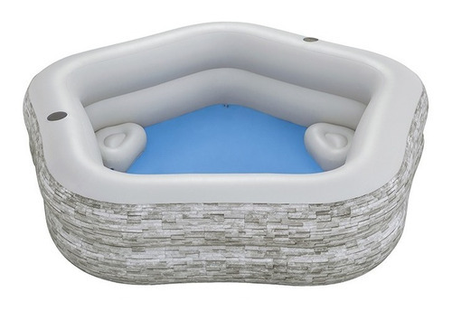 Piscina Inflable Pentagono Gris 2 Asientos Bestway 2,13 Mt