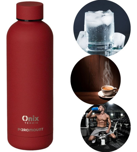 Garrafa Térmica Inox Silicone Academia Onix Paramount 750ml