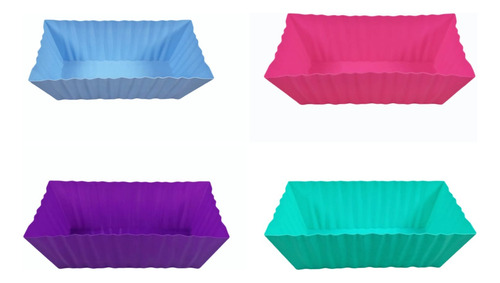 Base Para Fiesta/centro De Mesa Rectangular Plástico (2pzas)