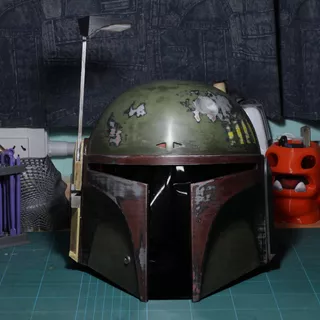 Helmet Boba Fett Con Visor Movil 3d Coleccion Star Wars