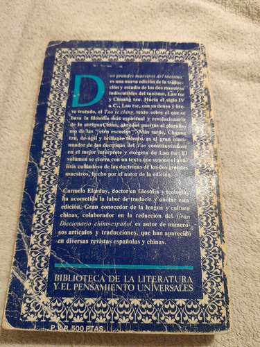 Lao Tse/chuang Tzu, Dos Grandes Maestros Del Taoismo, Madrid (Usado)