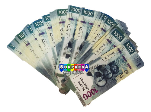 450 Billete Didáctico Mx 1000 Contar Utilería